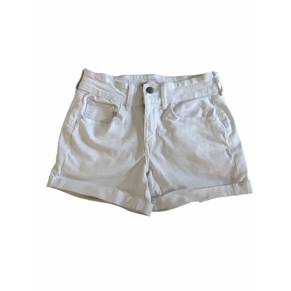 So White Juniors Low Rise Midi Denim Shorts